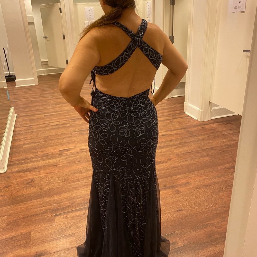 ASK/In consignment Blue cocktail/prom dress. Worn 1. Bought new at Camille’s - Picture 2 of 4